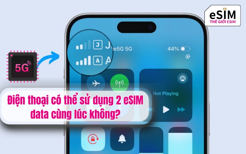 Điện thoại có thể sử dụng 2 eSIM data cùng lúc không?